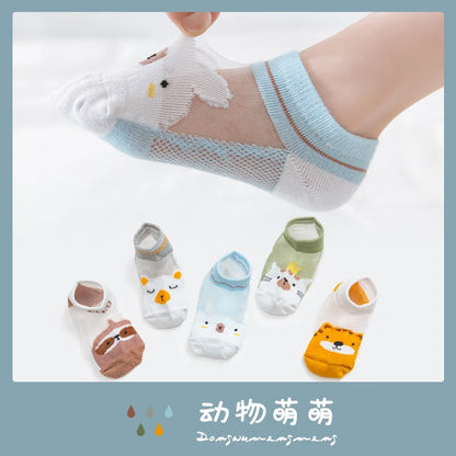 Children's Summer Fishnet Cotton Socks Set