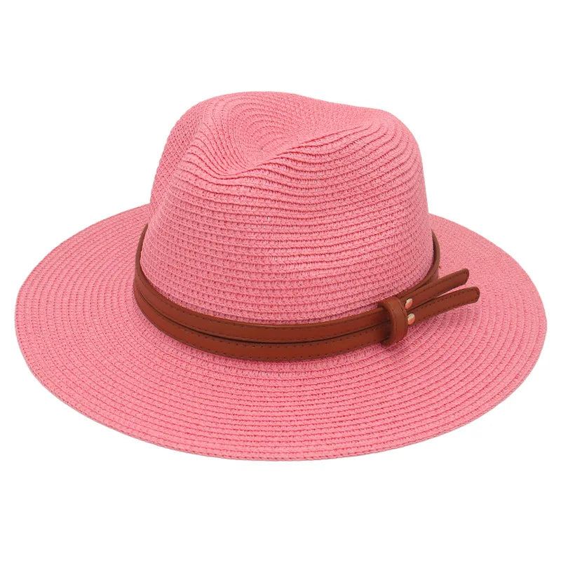 Straw Panama Sun Hat for Women Beach Leisure