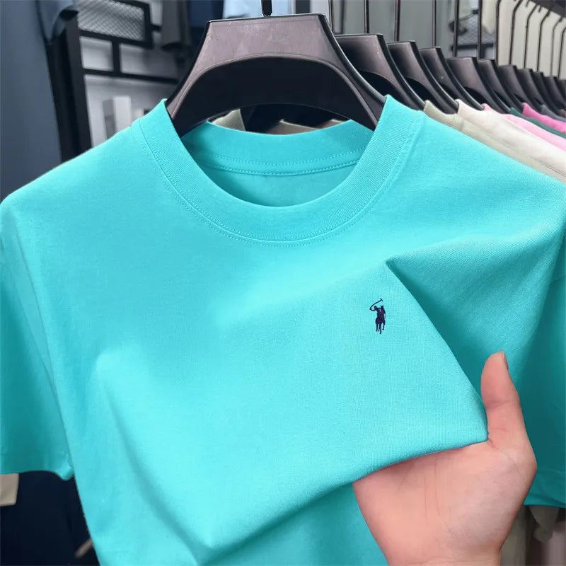 Cotton Men's Short Sleeve T-Shirt Casual Round Neck
