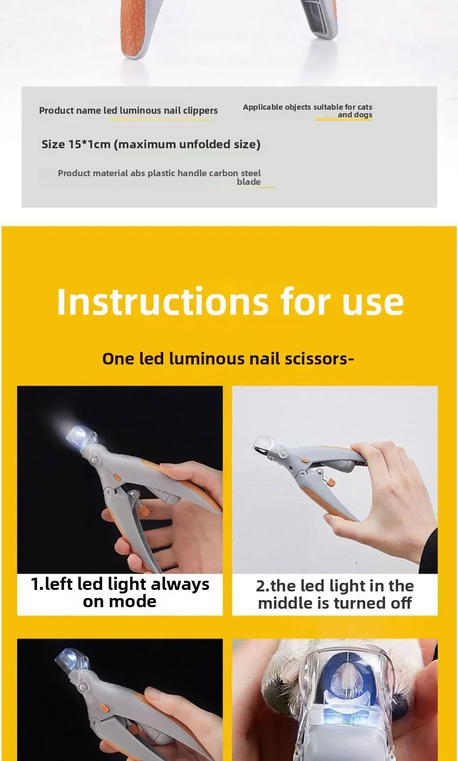 Rechargeable LED Pet Nail Clipper