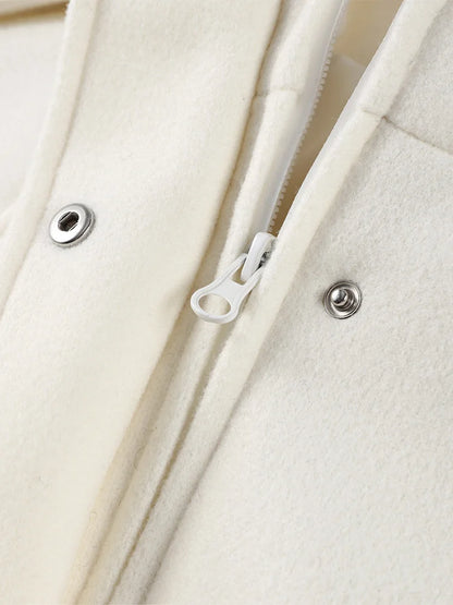 Casual Fur-Trimmed Hooded Ski Suit Women Warm Jumpsuit