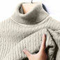 Men's Ribbed Turtleneck Sweater Casual Long Sleeve
