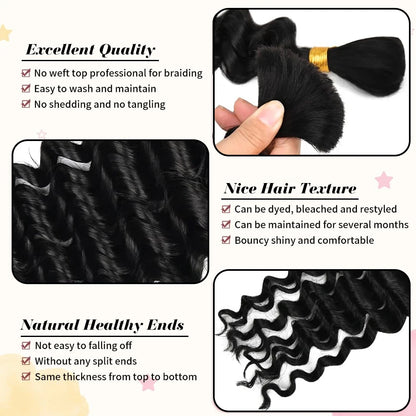 14 Inch Brazilian Virgin Deep Wave Braiding Hair