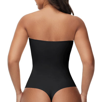Strapless Bodysuit Tummy Control Shapewear Black S-4XL