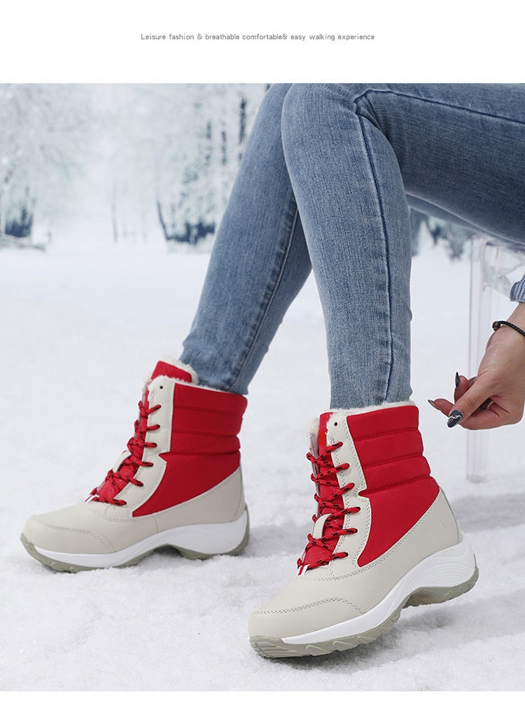 Women’s Waterproof Ankle Snow Boots with Fur Lining