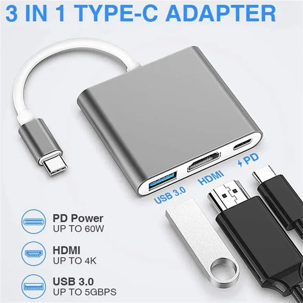 3-in-1 USB-C Hub with HDMI & USB 3.0