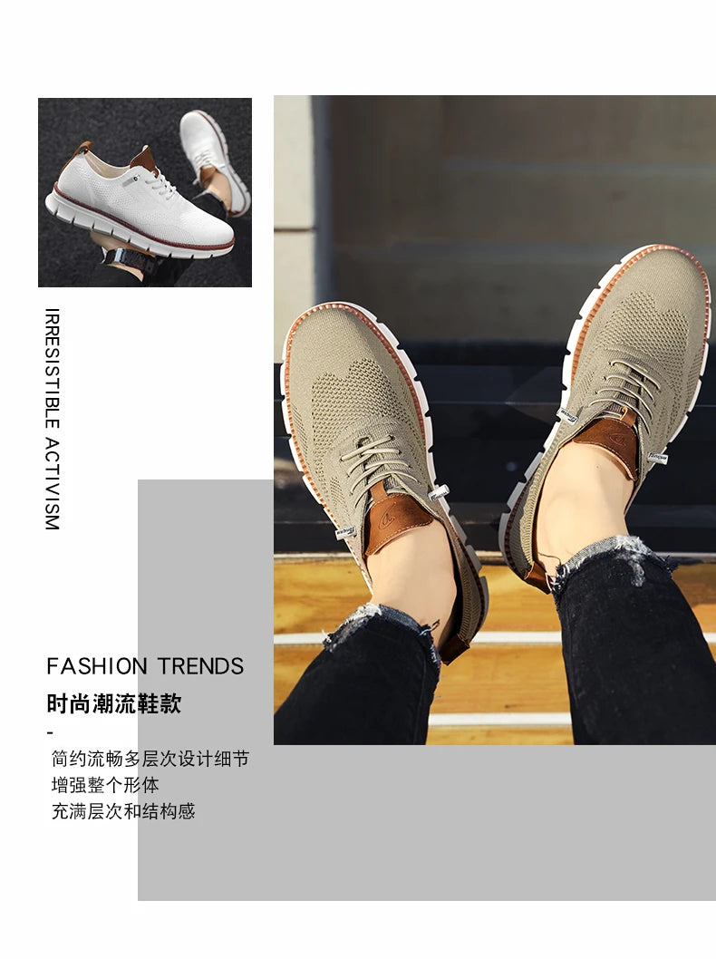 Men's Large Casual Fly-Weave Mesh Sports Shoes