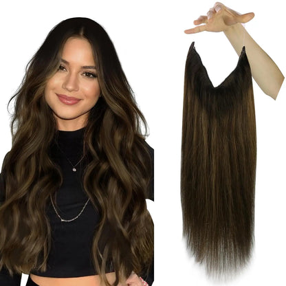 VeSunny Remy Hair One Piece Invisible Wire Extensions