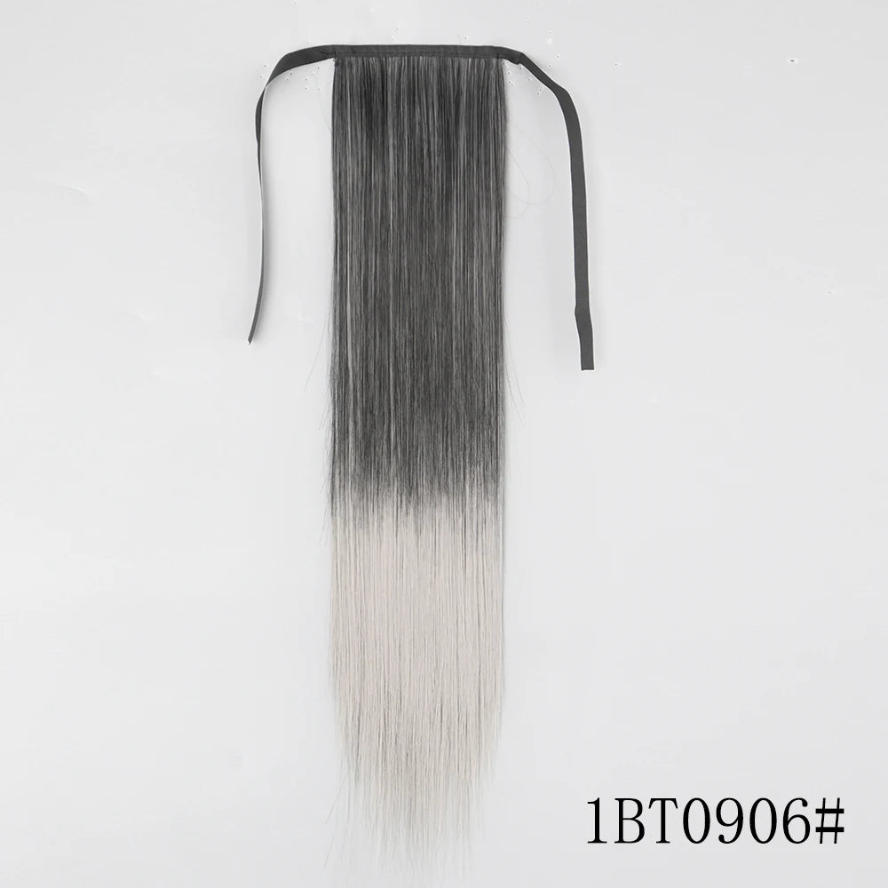 Long Straight Clip-in Ponytail Hair Extension Black
