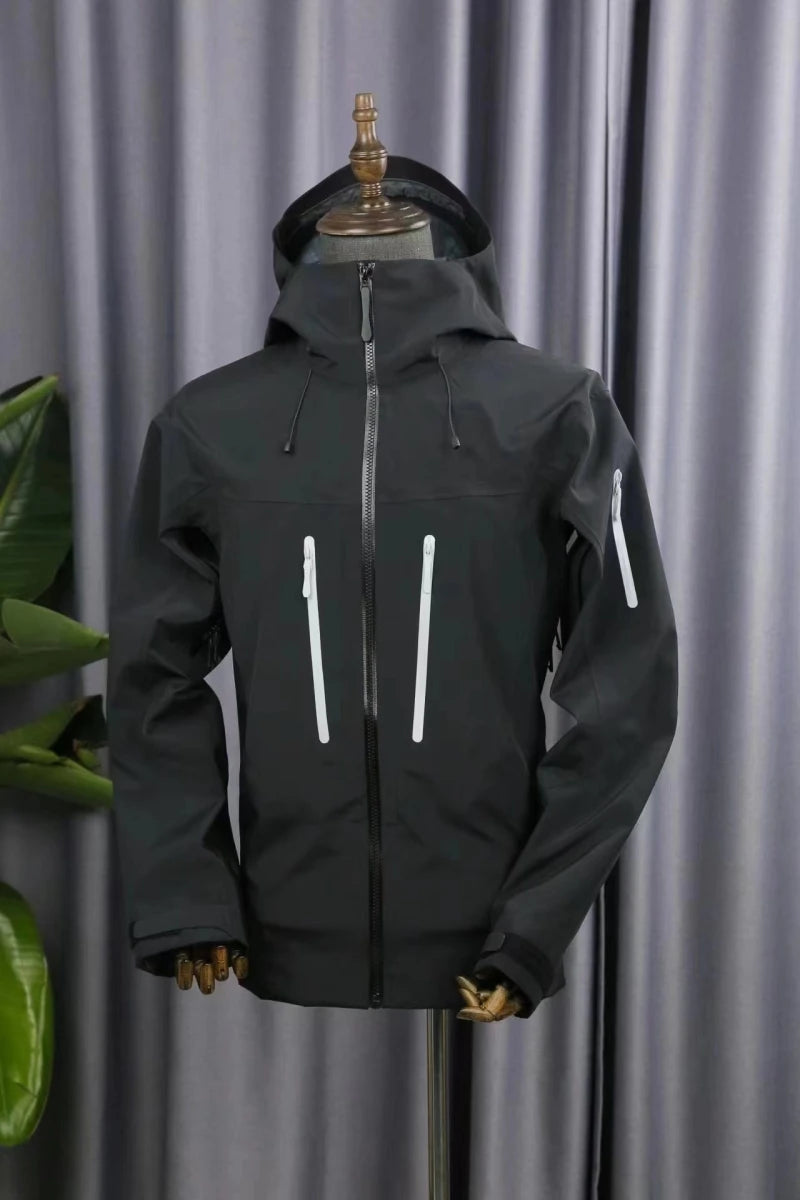 Three Layer Waterproof Windbreaker Jacket for Camping