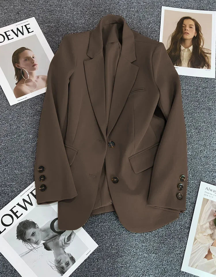 Elegant Long Sleeve Blazer Coat for Women