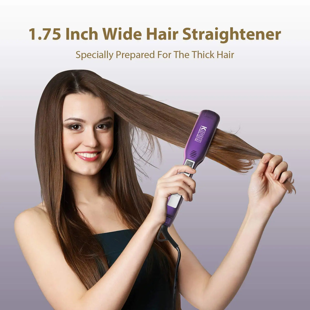 KIPOZI Titanium Flat Iron with Digital LCD Display