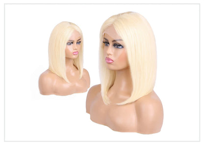 613 Blonde Bob Human Hair Lace Frontal Wig