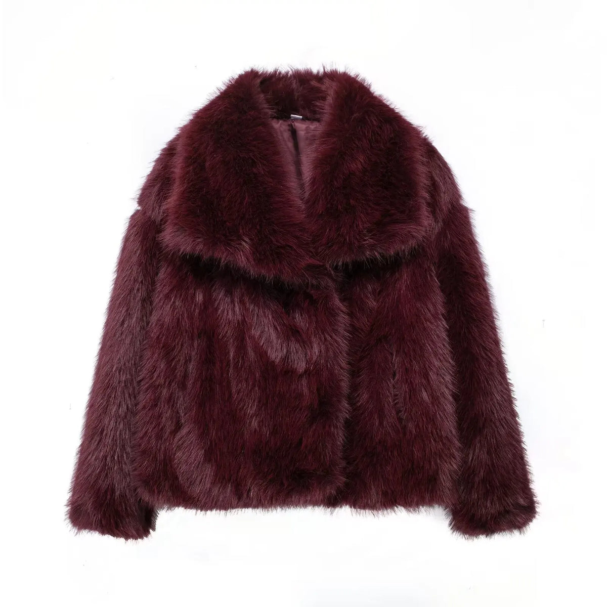 Cropped Faux Fur Jacket Coat for Women