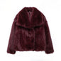 Cropped Faux Fur Jacket Coat for Women