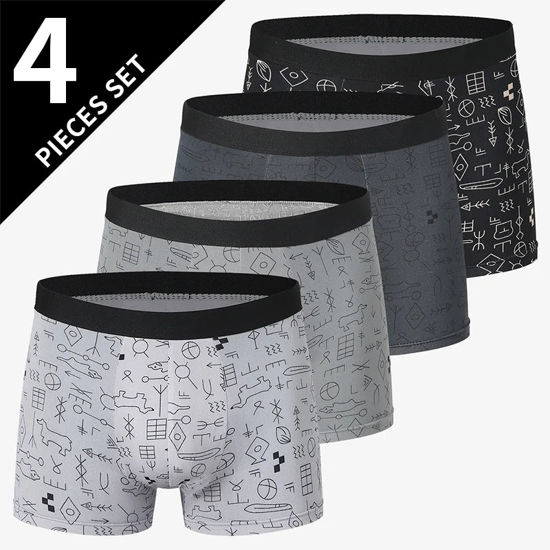 Men's Printed Fashion Boyshorts Plus Size Swim Trunks