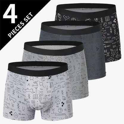 Men's Printed Fashion Boyshorts Plus Size Swim Trunks
