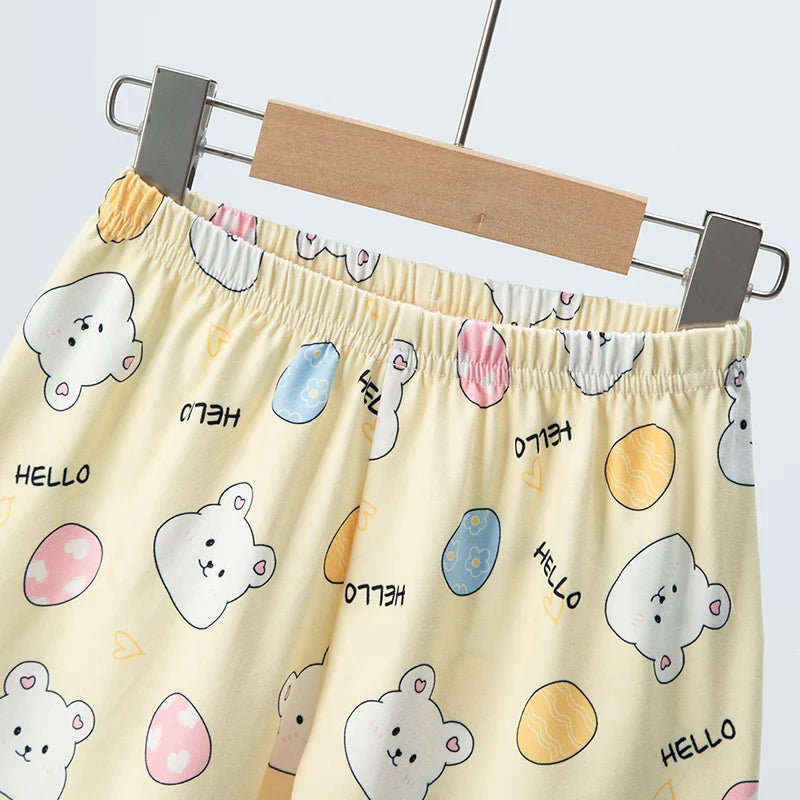 Children's Summer Short Sleeve Shorts Set