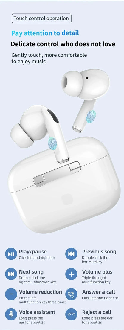 For Air Pro5 Wireless Bluetooth Earbuds with Noise Cancelling