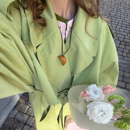Women's Windproof Trench Coat Loose Fit Overcoat