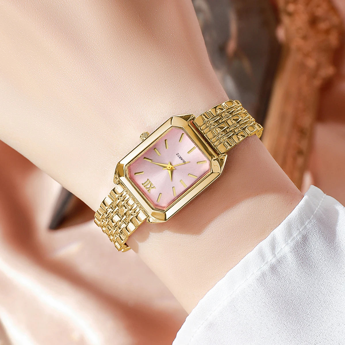 Fashion Rectangle Women Quartz Watch Bracelet Set