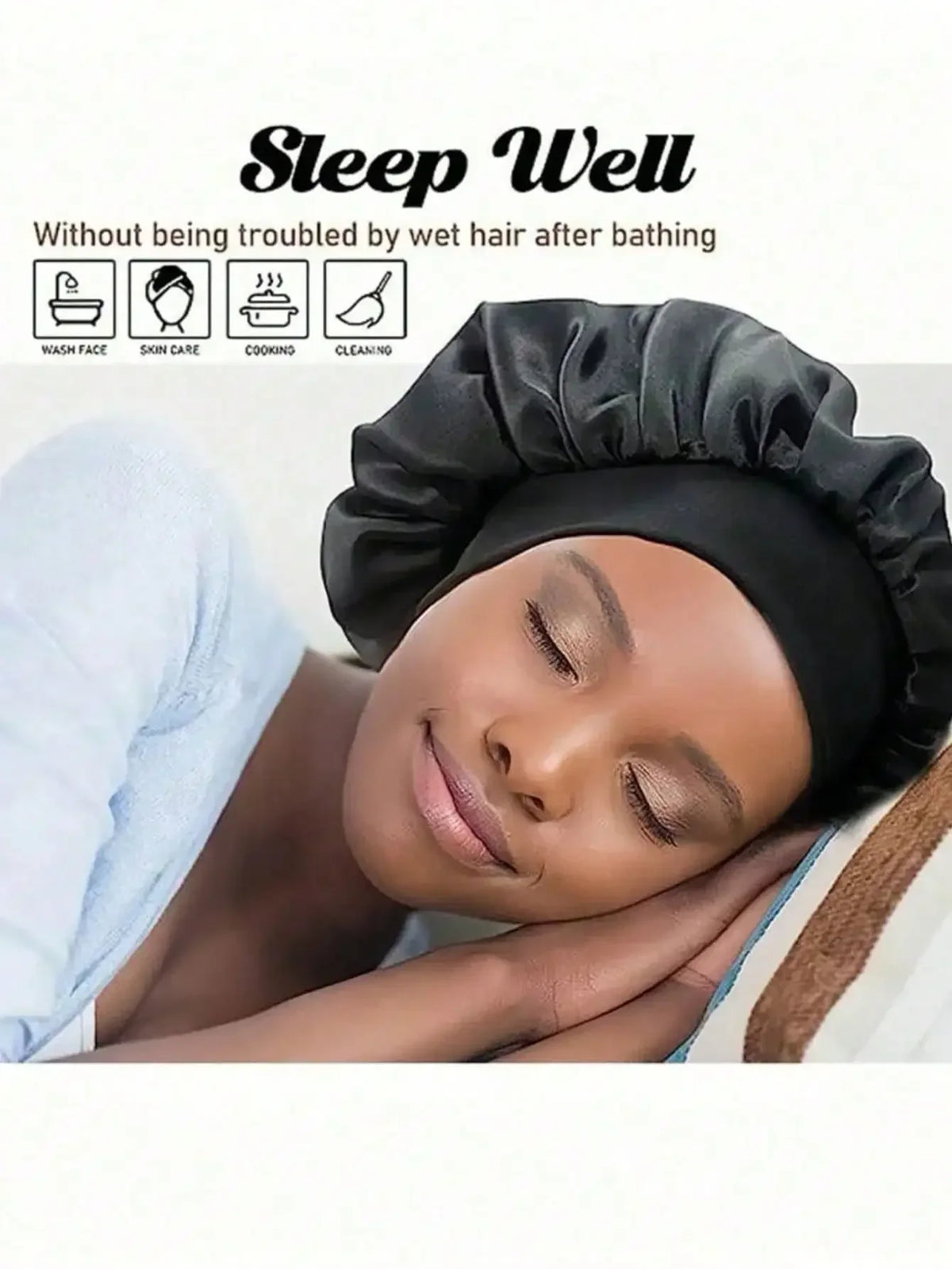Luxury Satin Silk Sleep Cap for Women and Unisex