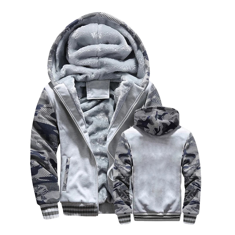 Men's Thick Fleece Hooded Winter Jacket
