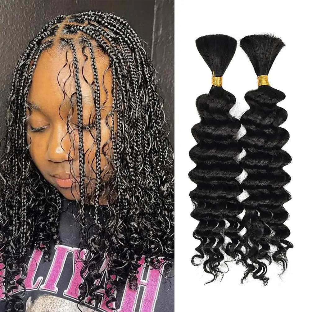14 Inch Brazilian Virgin Deep Wave Braiding Hair