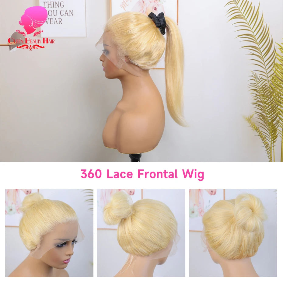 13x6 360 Lace Wig Human Hair Pre Plucked Blonde