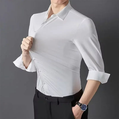 Men's Ultra-Stretch Slim-Fit Long Sleeve Shirt