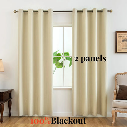 Modern Blackout Curtains - 100% Polyester, UV Protection
