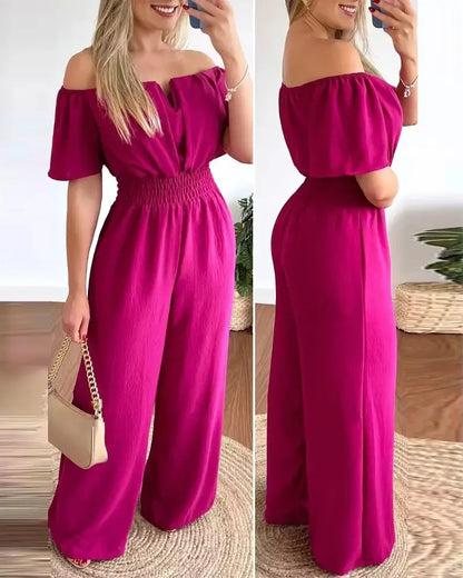 Elegant Off Shoulder Women's Jumpsuit Casual Polyester