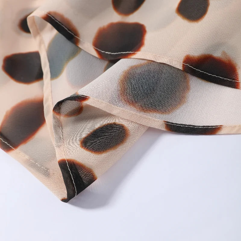 Animal Print V-Neck Ruched Maxi Dress for Women