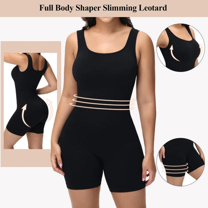 Wide Strap Bodysuit Shapewear for Women in Black/Nude