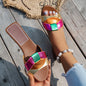 Summer Women's Solid Color Slippers with Buckle