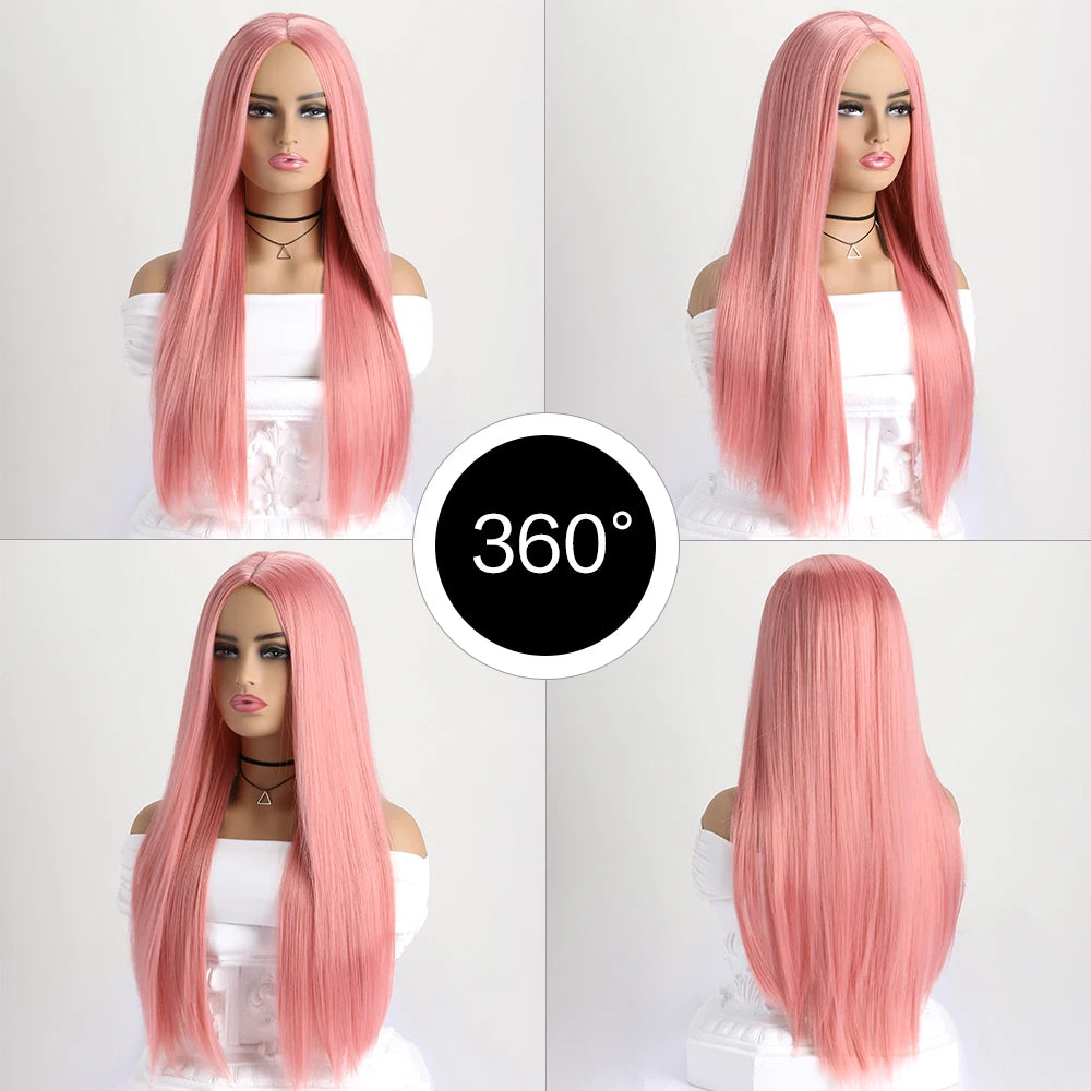 26 Inch Long Straight Synthetic Wig for Women