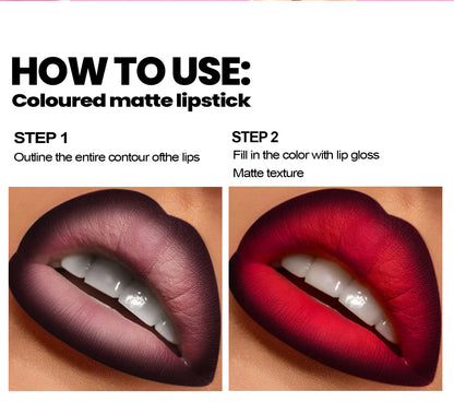 Waterproof Matte Black Lipstick and Lipgloss Duo