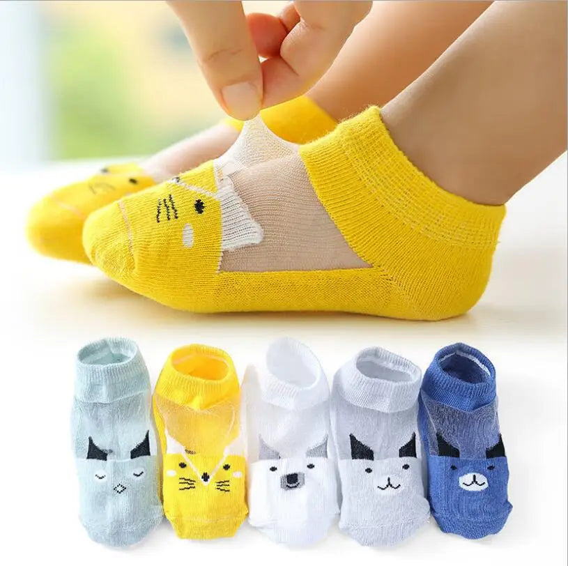 Children's Summer Fishnet Cotton Socks Set