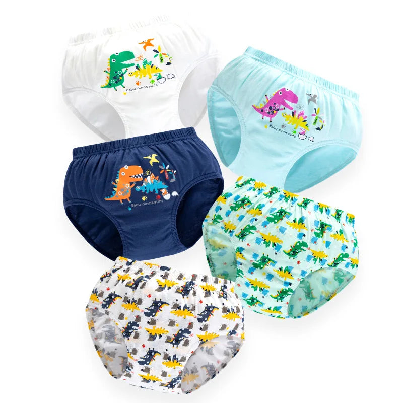 Cotton Dinosaur Cartoon Boys Briefs 3 Pcs Set