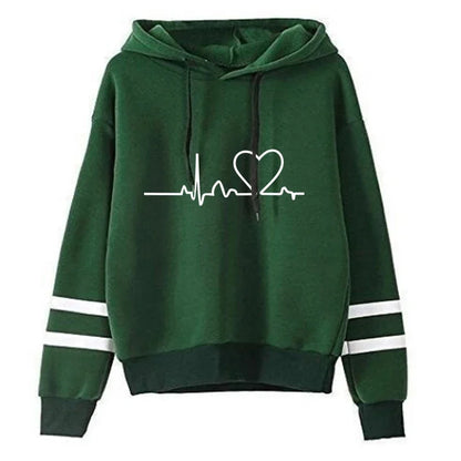 Womens Casual Stripe Hoodie and Sweatpants Set
