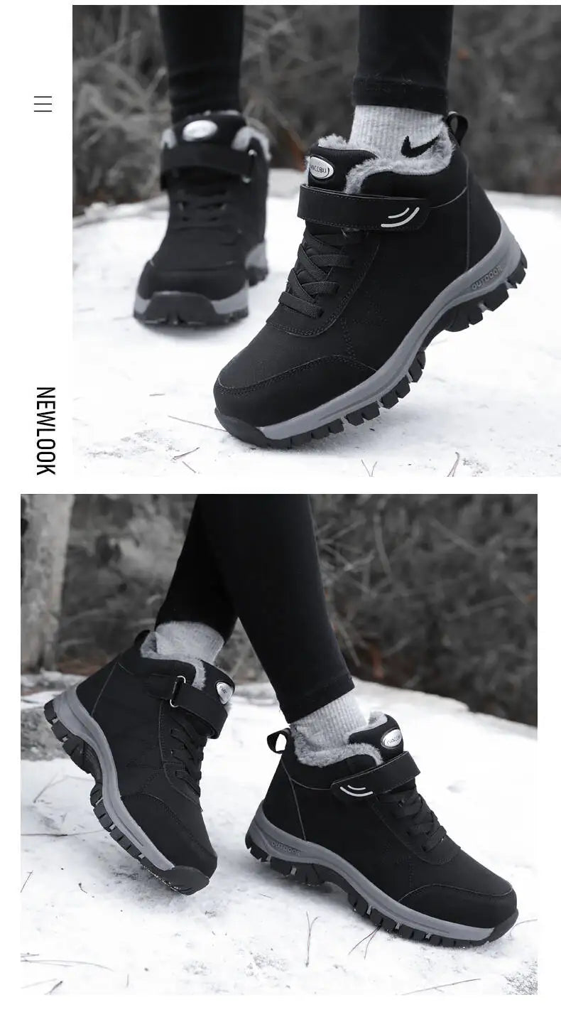 Men's Winter Ankle Snow Boots with Plush Lining