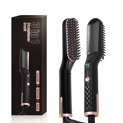 Men's Electric Beard Straightener Brush Wet and Dry Styler