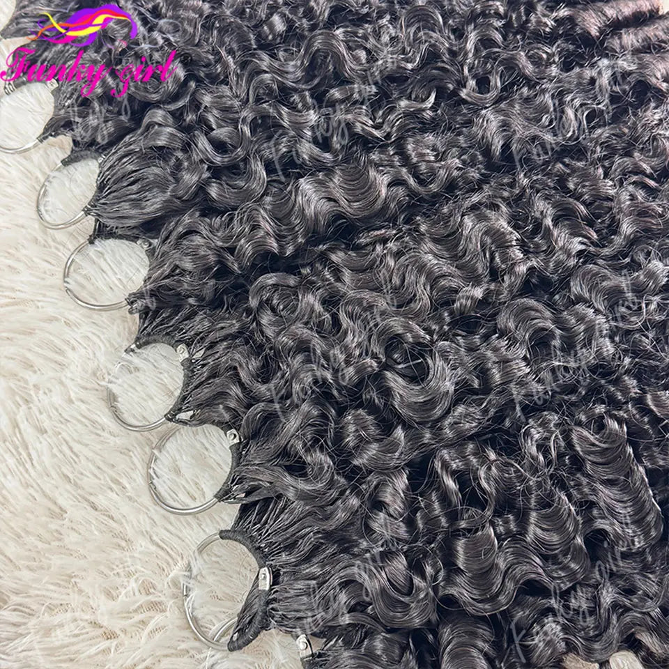 12A Curly Crochet Human Hair Extensions Natural Black