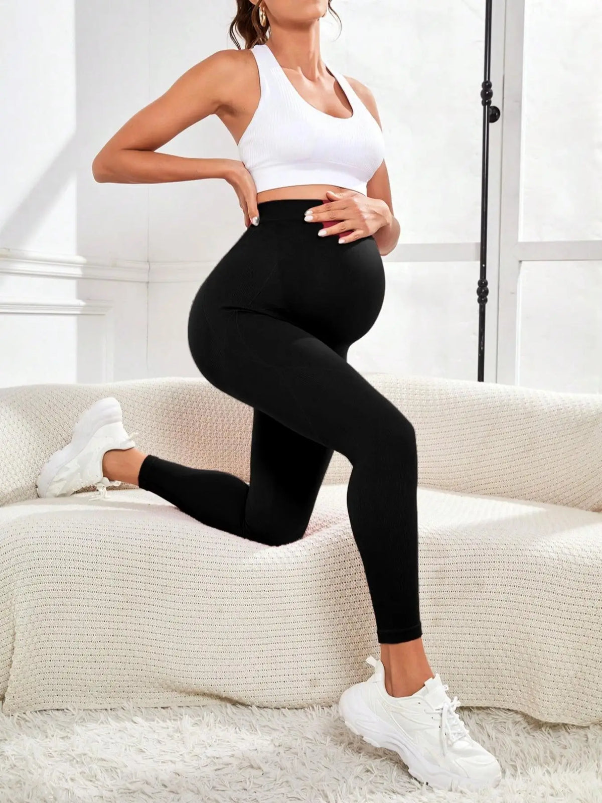 High Waist Maternity Leggings with Belly Support