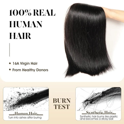 Straight Human Hair Bundles 10-30 Inch Natural Black