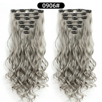22 Inch Curly Wavy Clip In Hair Extensions Synthetic
