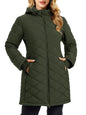 TACVASEN Womens Long Quilted Puffer Jacket Army Green