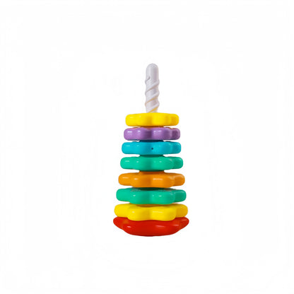Montessori Rotating Rainbow Tower Baby Stacking Puzzle Toys