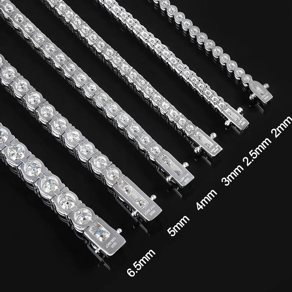 Moissanite Tennis Bracelet 925 Sterling Silver White Gold