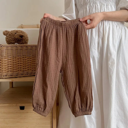 Summer Thin Solid Color Anti Mosquito Pants for Kids